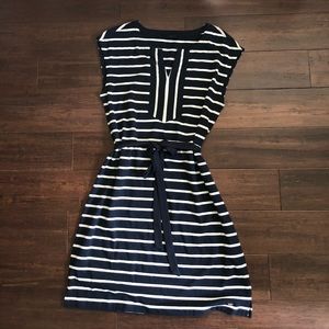 Tommy Hilfiger Navy Blue and White Stripped Dress